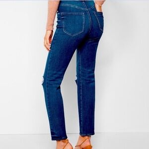 Express FLEX X Dark Blue Modern Straight Super High Rise Jeans